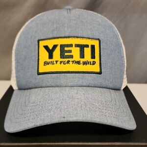 Yeti Blue and Yellow Trucker Adjustable Hat with Logo